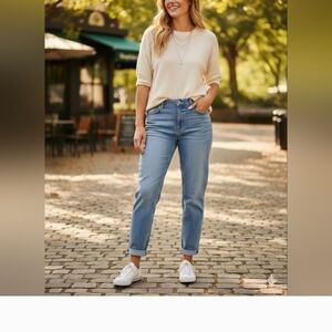 LOFT High Waist Boyfriend Jeans